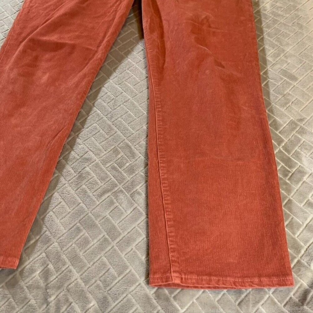 J Crew Womens 32 Corduroy Jeans Coral Orange Slim Straight High Rise Stretch - Picture 4 of 13